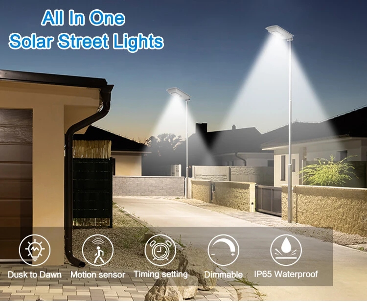 All in One LED Solar Street Light Dusk to Dawn detail