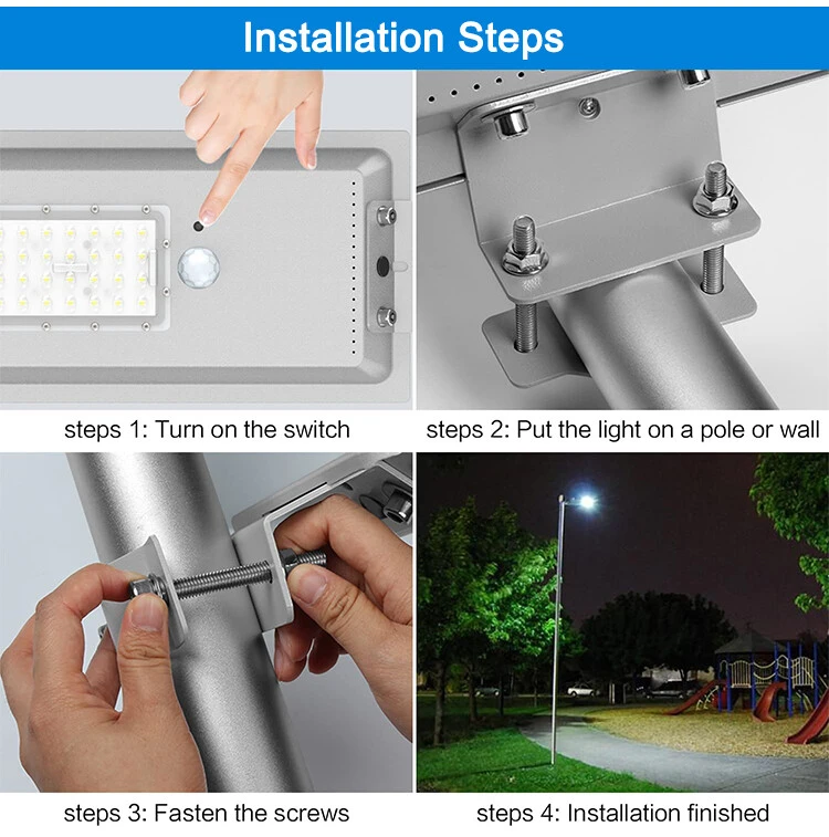 All in One LED Solar Street Light Dusk to Dawn detail