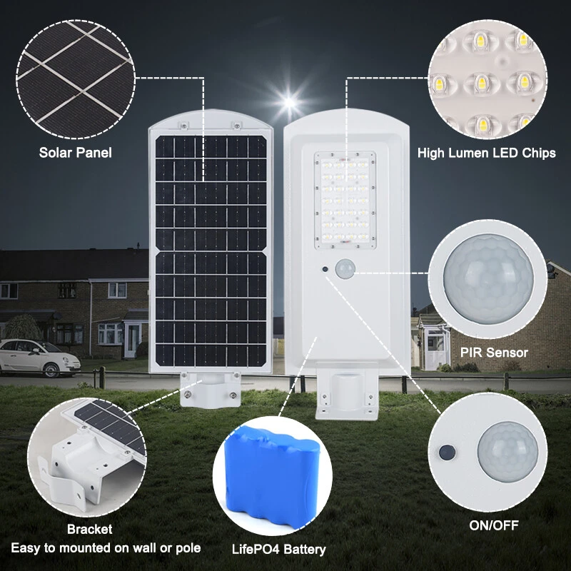 All in One LED Solar Street Light Dusk to Dawn thumbnail 7