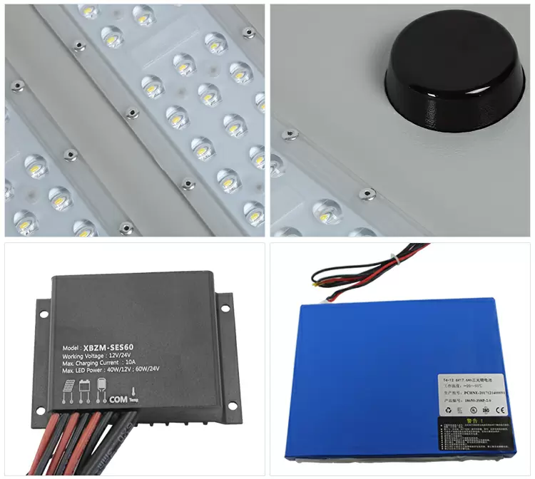 Integrated solar street light detail