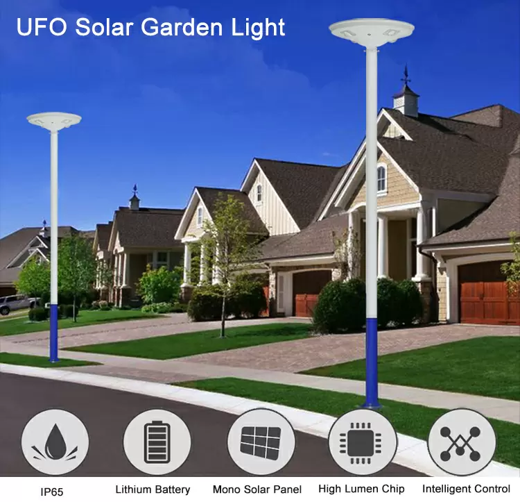 UFO outdoor waterproof motion sensor led solar garden light 40w 50w detail