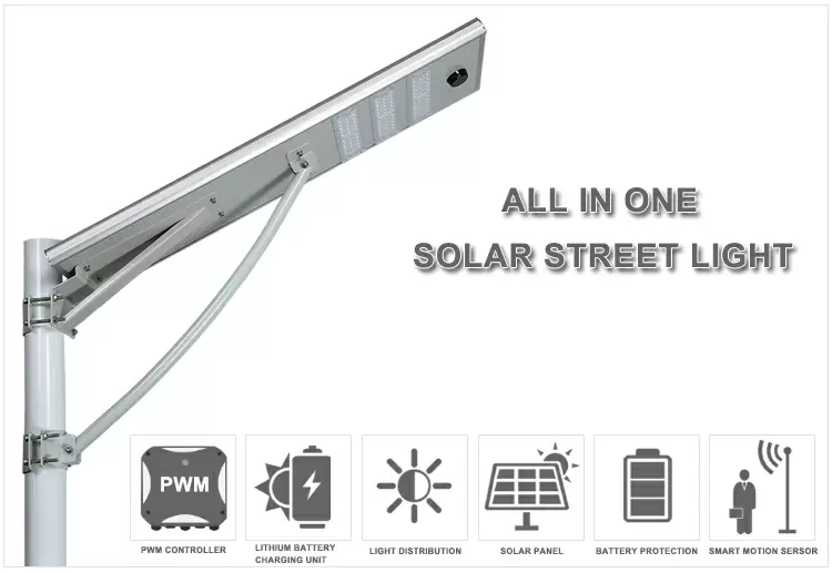 All in one solar street light detail