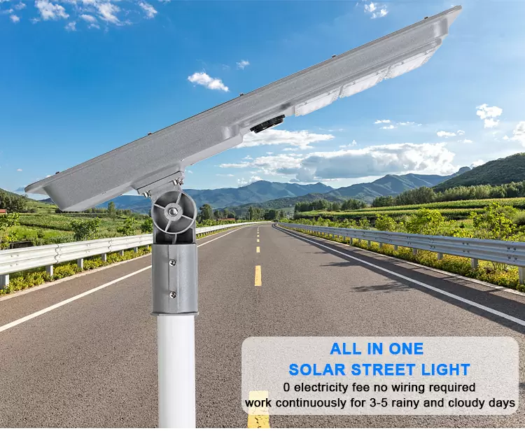 Solar powered street lights detail