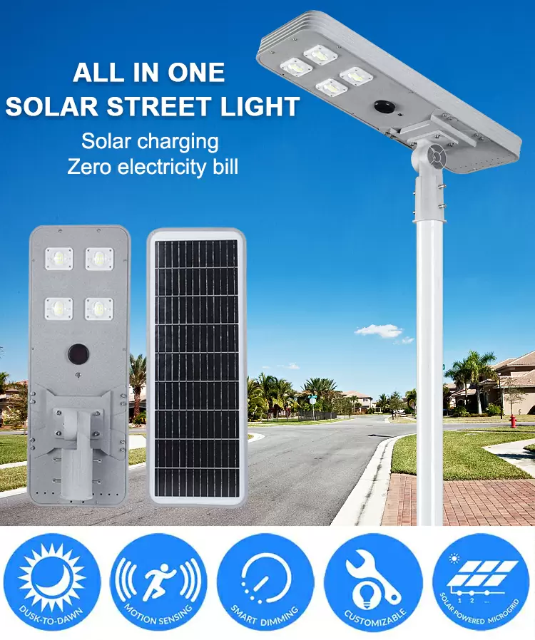Solar powered led street light detail