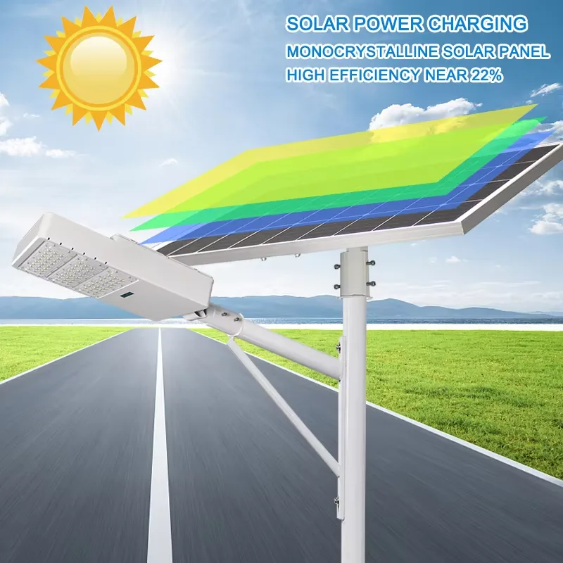 BY All in two solar street light detail