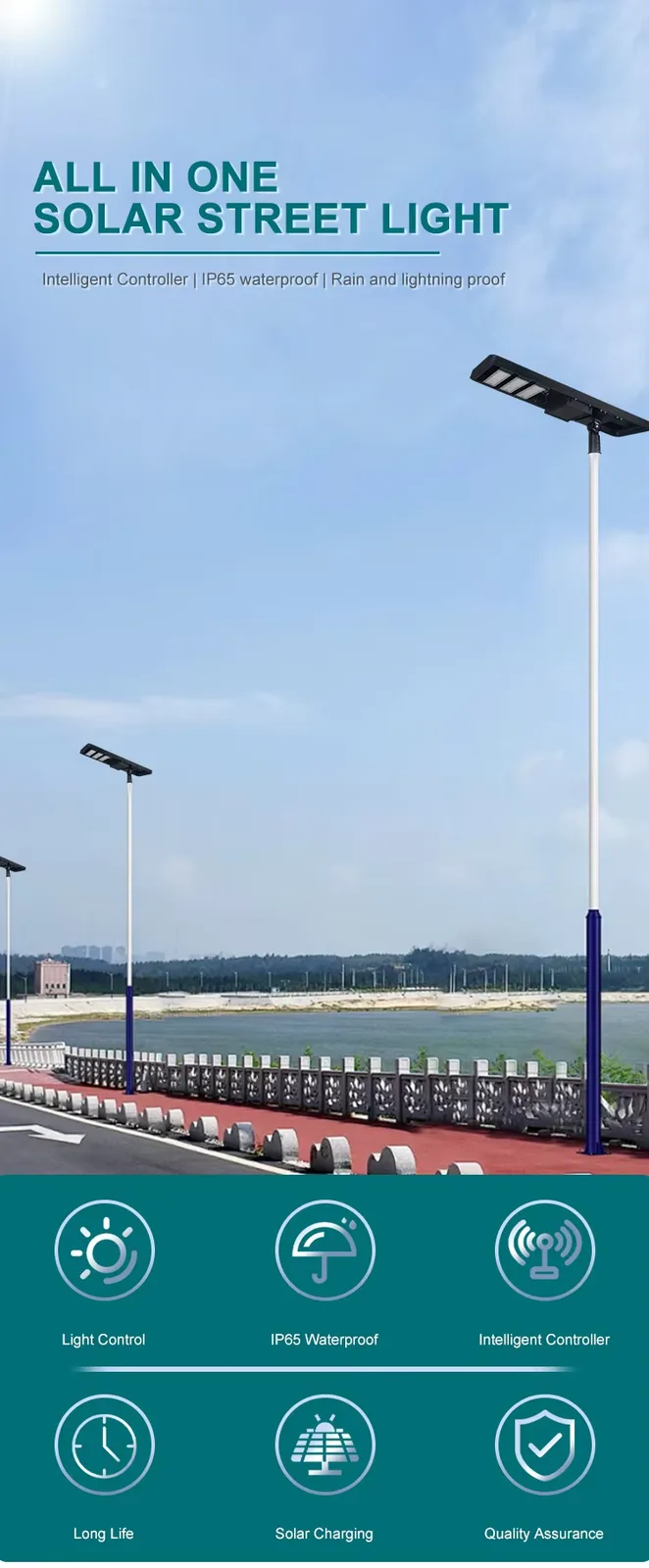 TK348 All in one solar street light detail